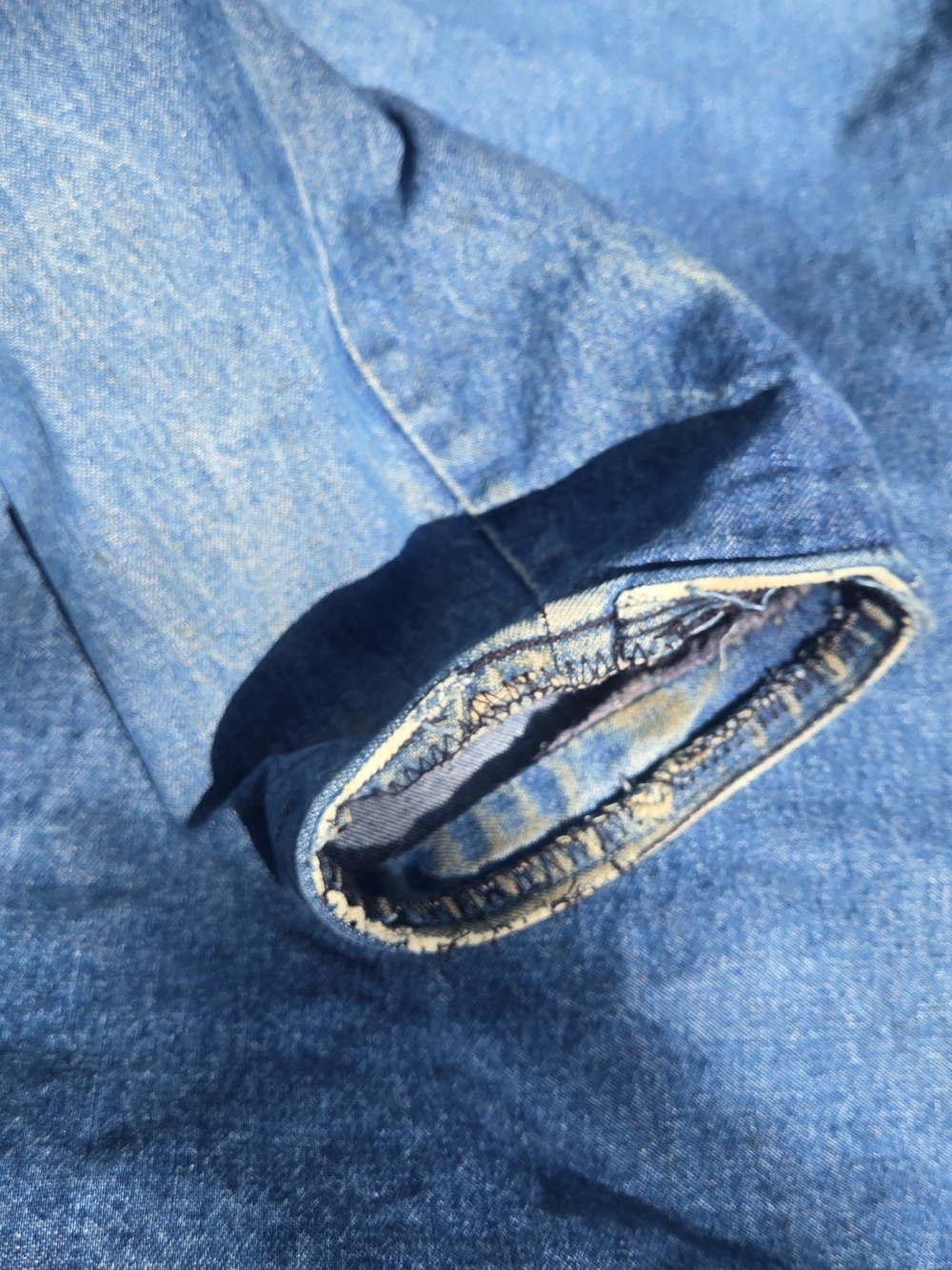 Vintage Big Ben By Wrangler Blue Denim Jacket with Dark Contrast Collar - Picture 7 of 10